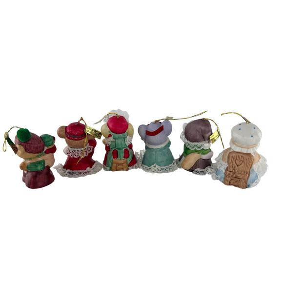 Jasco Caring Critters Chimer Bells Christmas Ornaments Set Of 6 Hand Painted - Picture 13 of 15